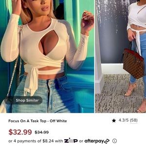 Fashion Nova focus on a task top